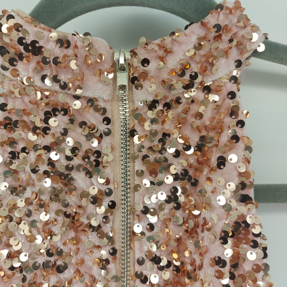 LOVE & LEMONADE Zip Back Sequin Bodycon Halter Dress Size Small Pink - Picture 8 of 11